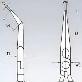 Klešta špicasta kriva 200 mm 26 21 200 Knipex