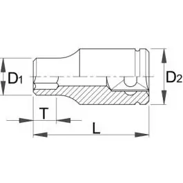 Ključ nasadni dvanaestougli, prihvat 1/2" 190/1 12p 10mm UNIOR