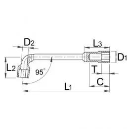 Ključ lulasti, dvostrani 176 6mm UNIOR