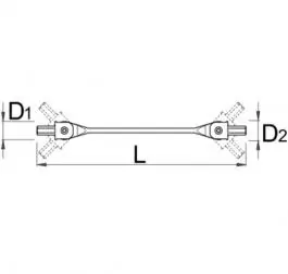 Ključ dvostrani, zglobni, sa imbus profilom 202/2AHX 8x10 UNIOR