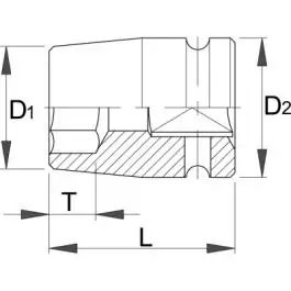 Ključ nasadni IMPACT, prihvat 1/2", sa unutrašnjim TX profilom 231/4TX E10 UNIOR