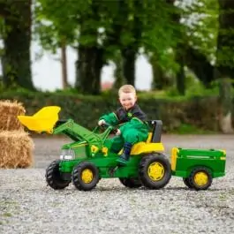 Traktor na pedale sa utovarivačem i prikolicom John Deere Rolly Toys