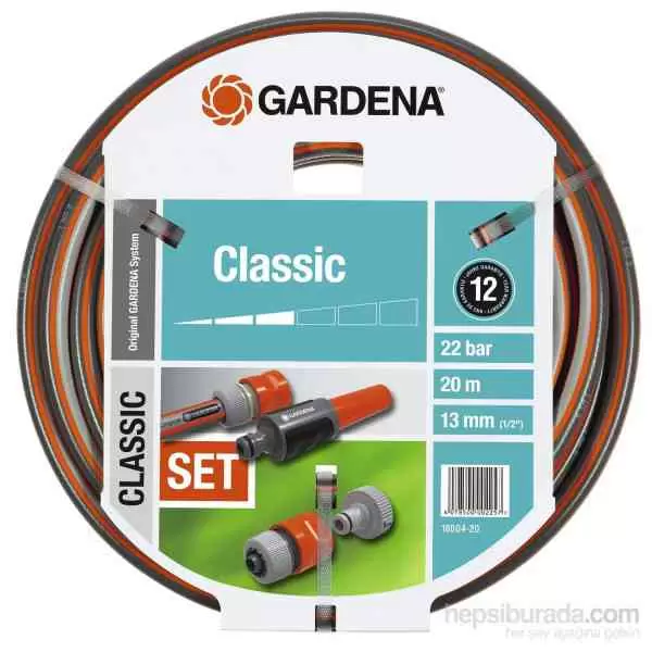 Crevo za vodu sa setom nastavaka i prskalicom Classic 1/2" 20m Gardena