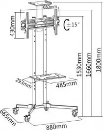 Mobilni podni nosač za FS 401 LCD ekrane 32"-70" SBox