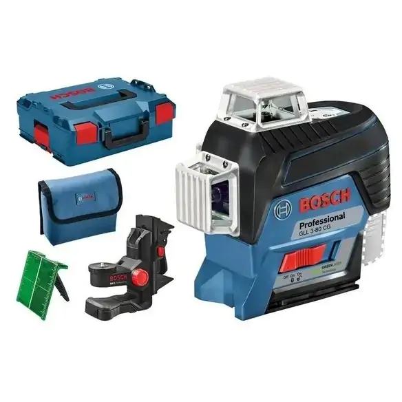 Laserski linijski nivelator GLL 3-80 CG sa držačeim BM1 + L-BOXX Professional Bosch