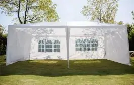 Baštenski paviljon Gazebo 3 x 6 m beli sa 6 bočnih strana