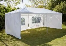 Baštenski paviljon Gazebo 3 x 6 m beli sa 6 bočnih strana