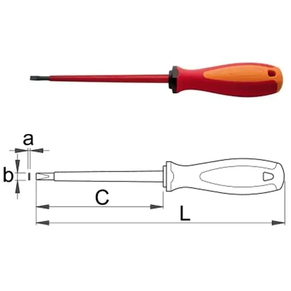 Odvijač ravni VDE 603VDETBI 2.5x75 mm Unior