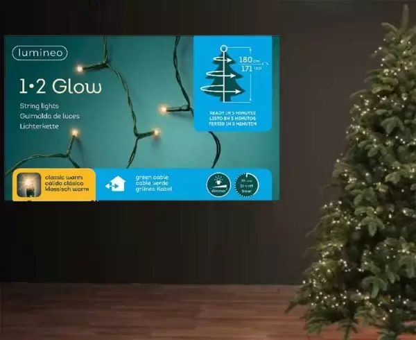 Novogodišnje stepenaste LED lampice 1-2-glow basic 6 nivoa 171 LED 49.5466 LUMINEO