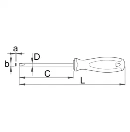 Odvijač ravni TBI 602TBI 0.4 x 2.5 x 145mm Unior