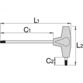 Ključ imbus loptasti sa T-ručicom, dvostrani 193HXS 5 UNIOR