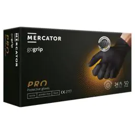 Jednokratne rukavice MERCATOR GOGRIP PRO crne bez pudera M 50kom