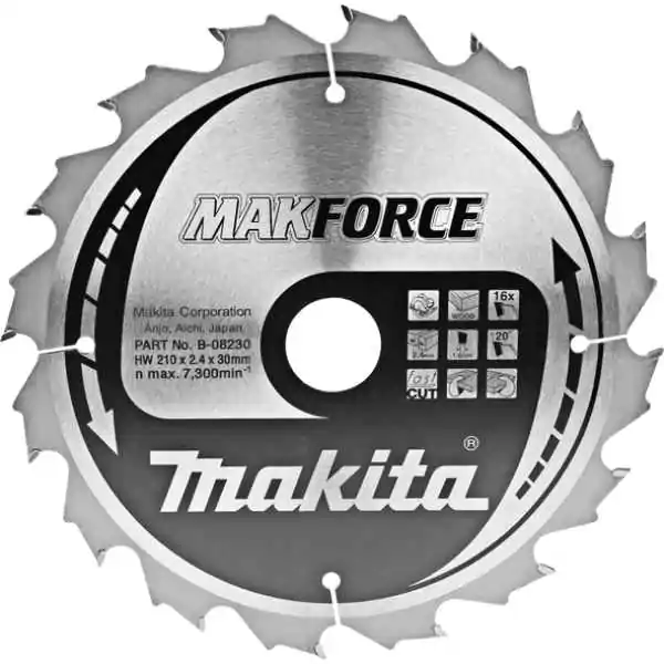 List za testeru od tvrdog metala 210/30mm, MAKForce, sa 16 zubaca B-08230 Makita