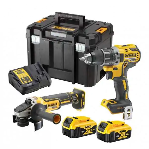 DeWalt DCK2020P2T akumulatorski set alata DCD791 + DCG405, 18V 2x5,0 Ah + TSTAK kofer