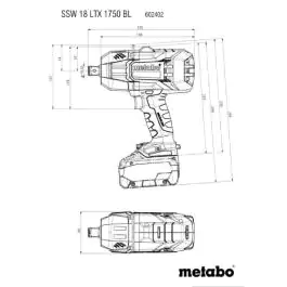 Metabo akumulatorski udarni odvijač SSW 18 LTX 1750 BL