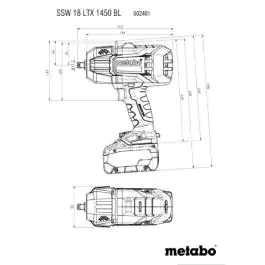 Metabo akumulatorski udarni odvijač SSW 18 LTX 1450 BL Solo