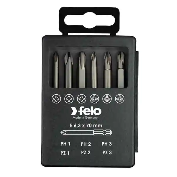 Felo Set bitova Industrial Profi 73 mm PH/PZ 6 kom