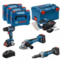 Bosch Akumulatorski set GSR 18V-90C + GWS 18V-15 PSC + GKM 18V-50 + GGS 18V-23 PLC + 1x4,0Ah + 2x5,5Ah + GAL 1880CV