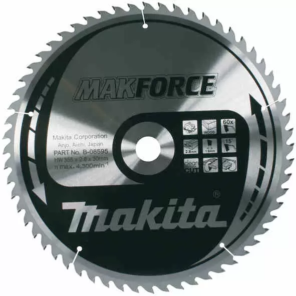 List cirkulara testera za drvo MAKFORCE 355x60zx30 B-08595 MAKITA - proizvod na akciji