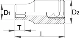 Ključ nasadni, prihvat 3/8", dvanaestougaoni 238/1 12p 24mm UNIOR