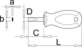 Odvijač TBI pljosnati kratki 627TBI 0.6 x 3.5 UNIOR