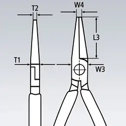 Klešta špicasta prava 200 mm 26 15 200 KNIPEX