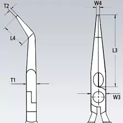 Klešta špicasta kriva 200 mm 1000V 26 27 200 KNIPEX