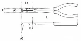 Klešta špic kriva 253mm BETA