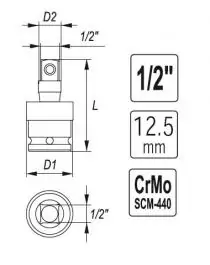 Kardanski zglob impact 1/2" YATO