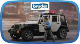 Policijski džip Wrangler Unlimited Rubicon sa figurom policajca BRUDER