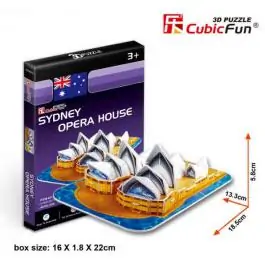 3D Puzzle Sidnej operska dvorana 38x25x15cm P178 CUBICFUN